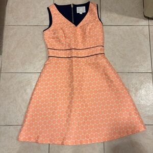 Able Orange and Navy Geometric Dress